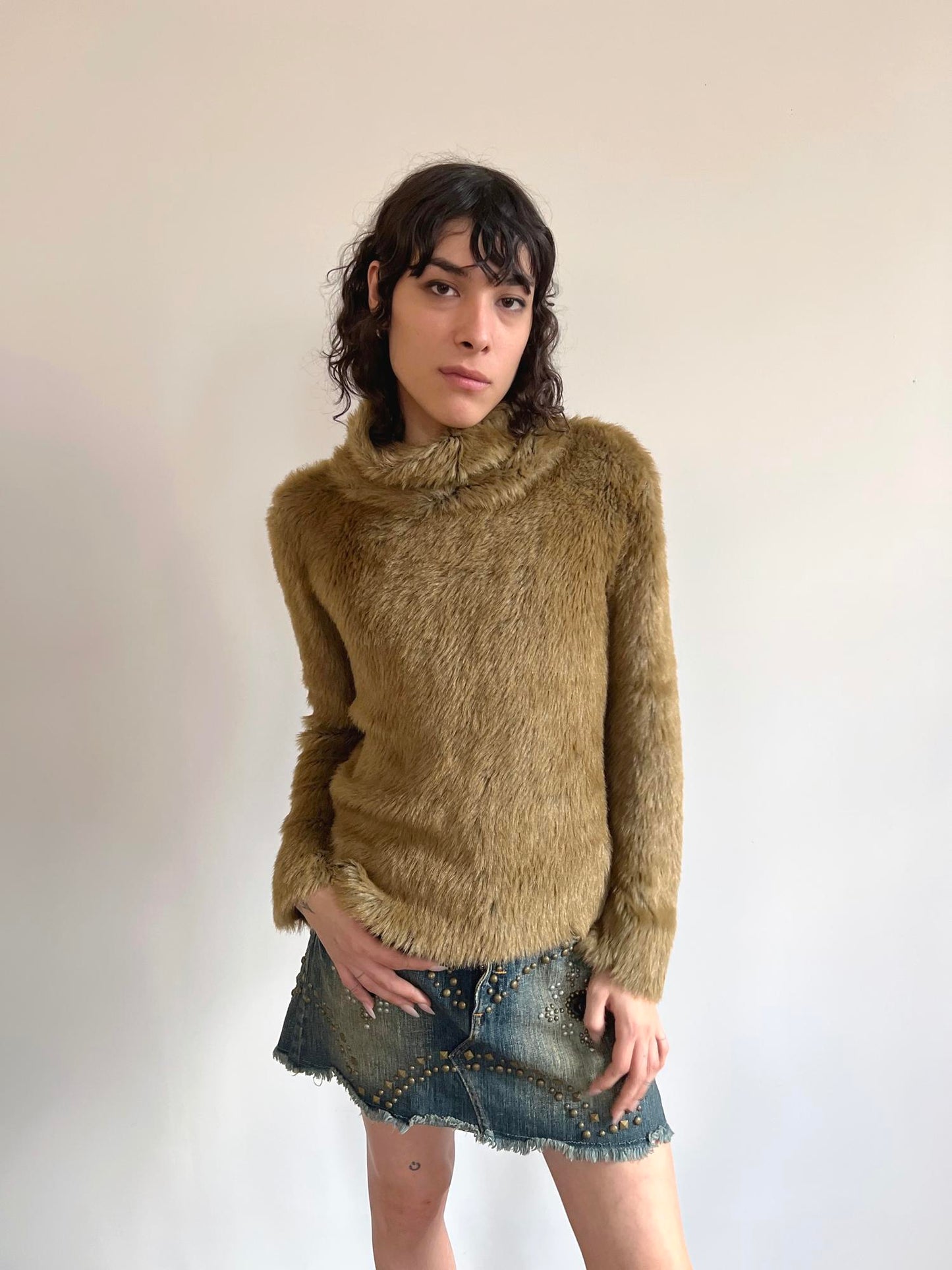 Zucca Fur Turtleneck Sweater