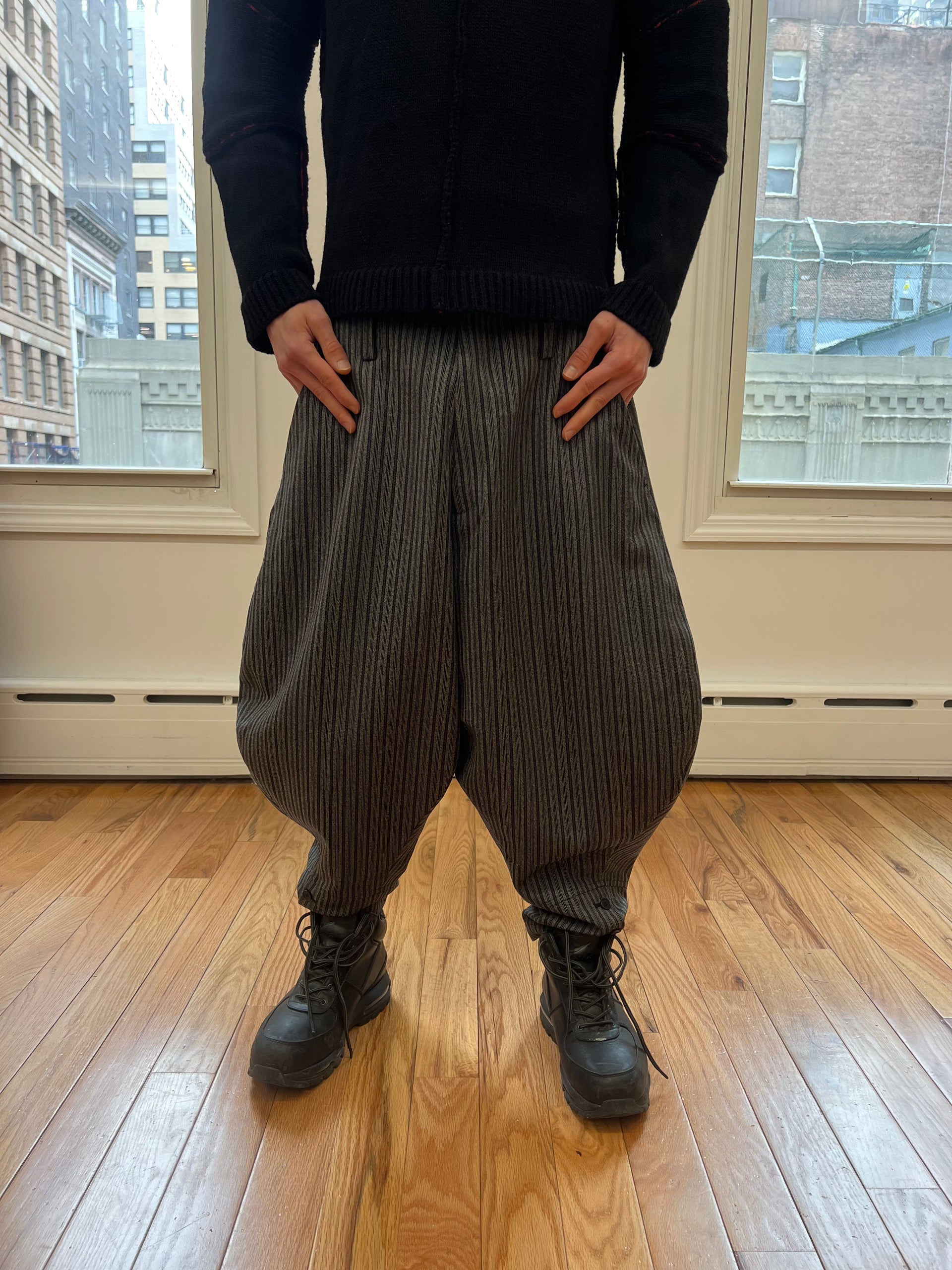 COMMEdesGARCONSスカラップデザインキュロット(濃紺)パンツ Polyester S-Twill Drawstring Pants by Comme des Garçons